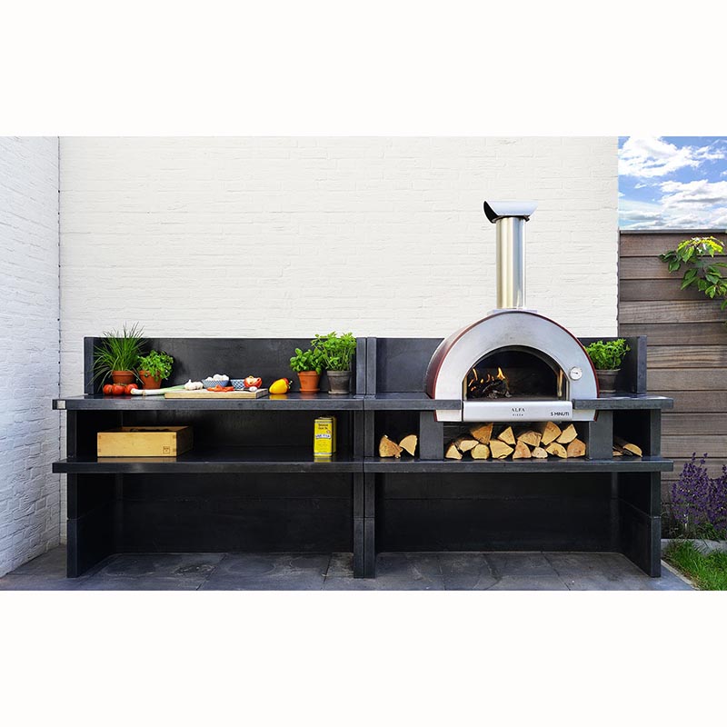 Forno a legna per pizza 5 minuti Alfa forni con base - Centro Camini