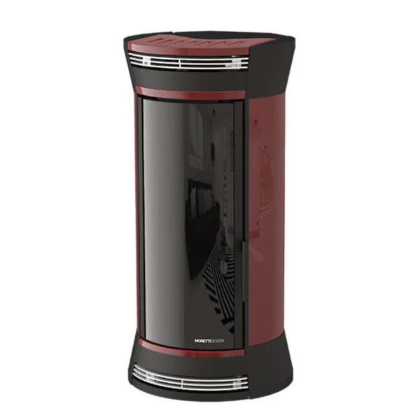 Termostufa idroventilata Clessidra Glass Aqua 16kw Moretti ROSSA