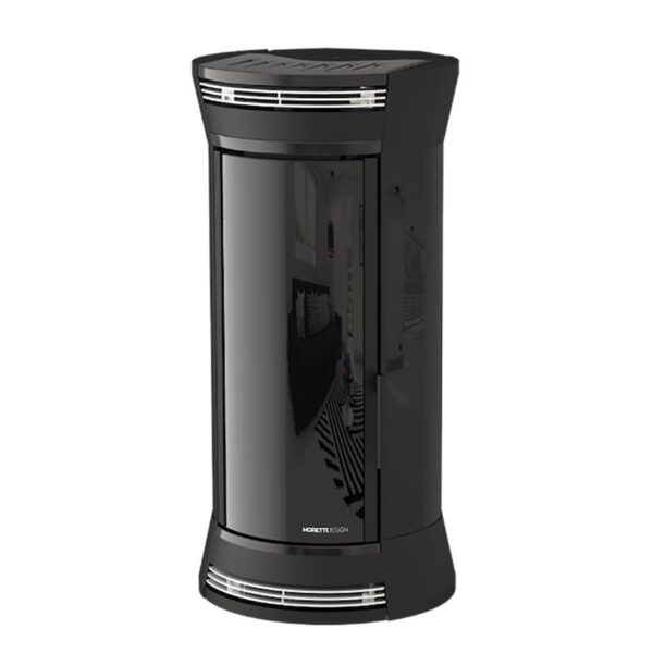 Termostufa idroventilata Clessidra Glass Aqua 16kw Moretti nera