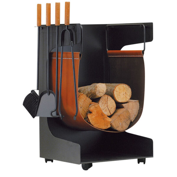portalegna con 4 accessori serie nero comex production